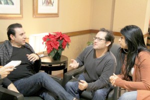 Vahik Pirhamzei (left) and director Mark Fusco in the interview with Salam Toronto at their hotel in Toronto. They were in town for the Canadian premier of 'My Uncle Rafael' at the 6th annual Pomegarante Film Festival - Photo by Salam Toronto
