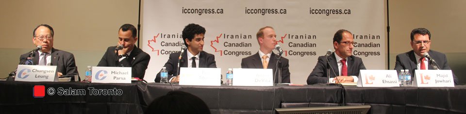 مناظره کاندیداهای دو حوزه ویلودیل و ریچموندهیل در انتخابات فدرال. این مناظره به دعوت کنگره ایرانیان کانادا دو هفته مانده به انتخابات برگزار شد ـ عکس از سلام تورنتو