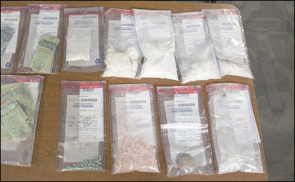 Heroin, cocaine, MDMA (ecstasy), marijuana and oxycodone with a $100,000 street value.