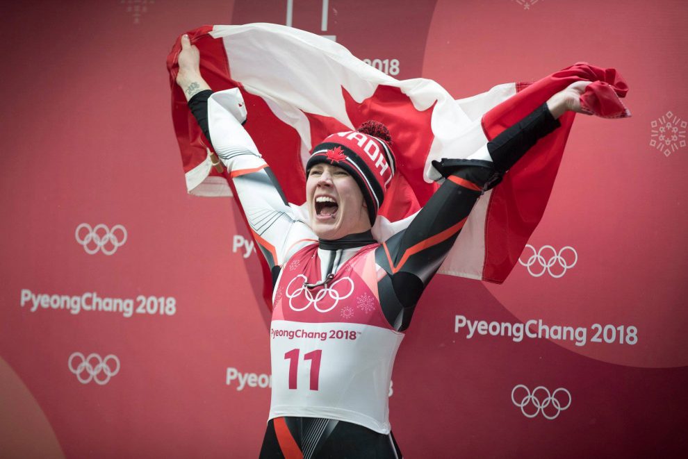 Alex Gough won Canada’s first-ever Olympic medal in luge (bronze) at PyeongChang 2018.