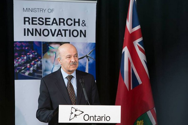 Ontario-Minister-of-Research-and-Innovation-Reza-Moridi-announcing-renewed-investment-in-the-Ontario-Research-Fund